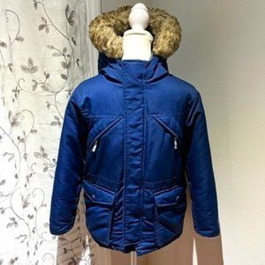 GAP Size M (8) Blue Kids Heavyweight Parka Jacket with detachable hood - WARM!!